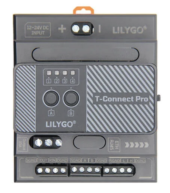 LILYGO T-Connect-Pro Lite enclosure with buttons and status LEDs
